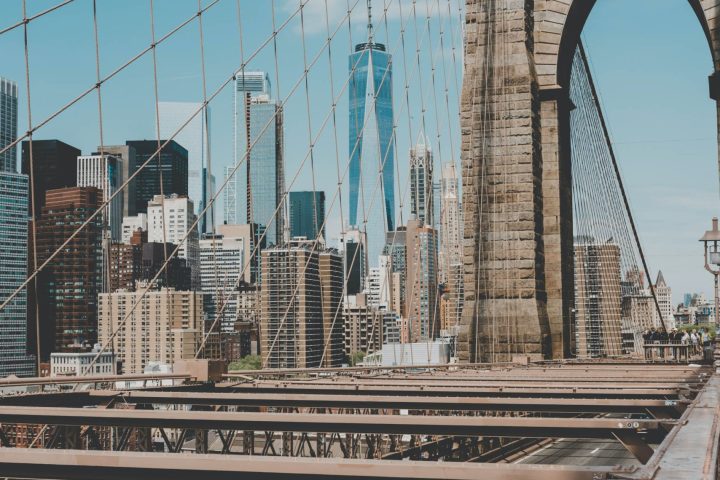 a close up of Brooklyn Bridge